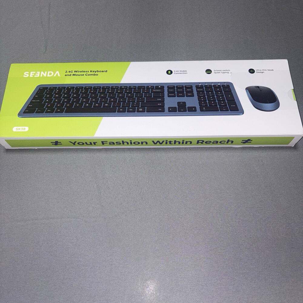 Seenda Model Sk38 Dark Blue 2.4G Wireless Keyboard And Mouse